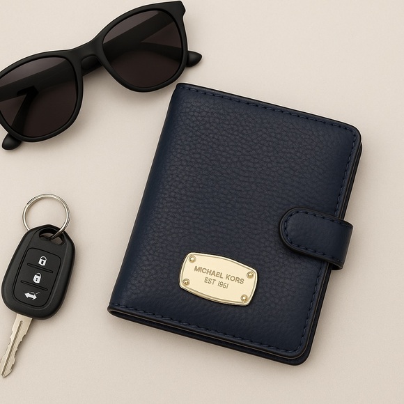 Michael Kors Navy Blue Leather Wallet / Card Holder - Picture 1 of 9